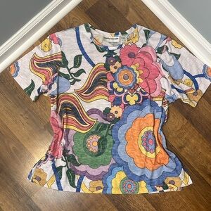 Vintage Groovy Mod Floral Print T Shirt 
Cathy Daniels